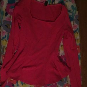 Pink peplum top